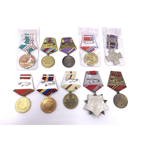 2214 - Ten USSR medals to include 800th Anniversary of Moscow, 80 Years of The Armed Forces, Order of The P... 