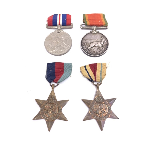 2220 - A WWII British four piece medal group presented to 113918 A.J.G. Dobell