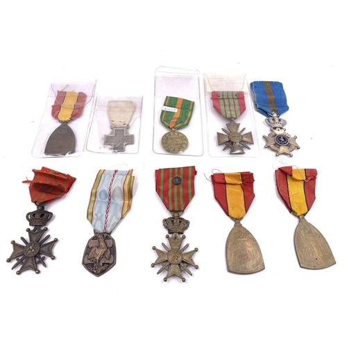 2221 - Ten medals, six Belgian and four French to include Croix de Guerre etc.