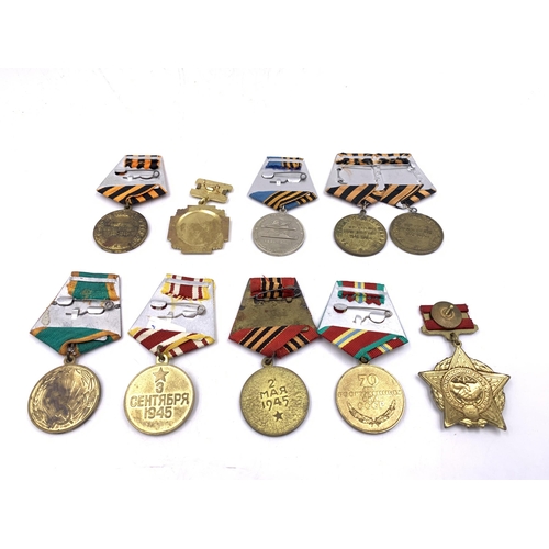 2222 - Ten USSR medals to include For The Development of The Virgin Islands, For The Victory Over Japan, 70... 