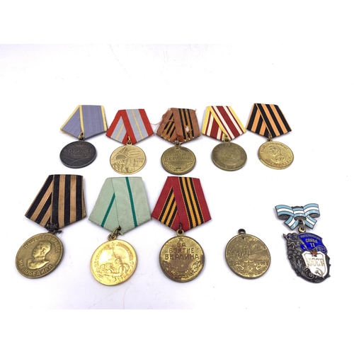 2224 - Ten USSR medals to include For The Capture of Berlin, 50 Years of Victory, Order of Maternal Glory e... 