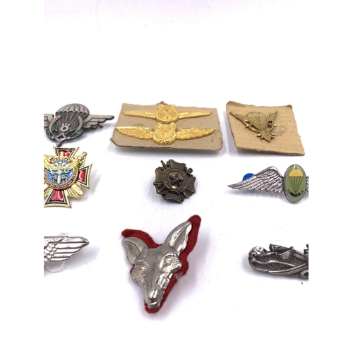 2230 - Ten military badges to include 44 Parachute Brigade, Spetsnaz, Border Regiment etc.