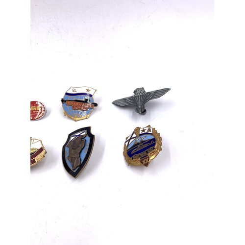 2231 - Ten military badges to include Soviet Naval, Atomic Sub Fleet, South Africa Parachute Wing etc.