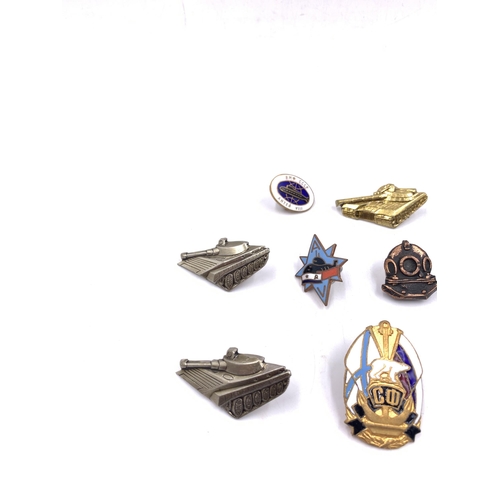 2239 - Ten USSR military badges to include North Fleet Navy Anchor, Submarine Fleet, Nuclear Cruise Missile... 