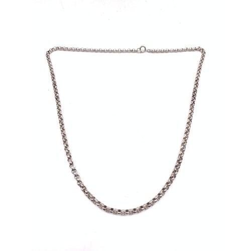 2091 - A hallmarked sterling silver belcher chain necklace - approx. gross weight 46.6g and 38cm long when ... 