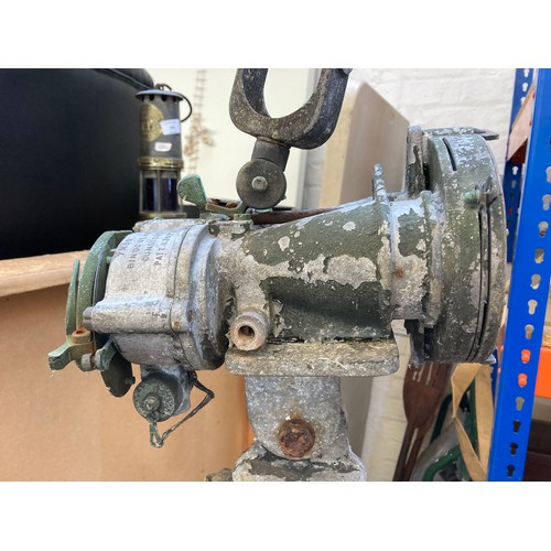 604 - A pair of Ross of London 7x50 gun sight binoculars - No. 112511 on original adjustable tripod stand ... 