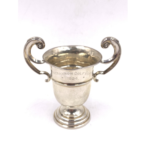 2100 - A hallmarked Chester silver miniature trophy, dated 1926 - approx. gross weight 72g