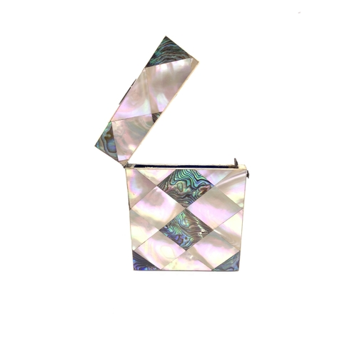 2106 - A 19th century mother of pearl and abalone shell card case - approx. 10cm high x 8cm wide