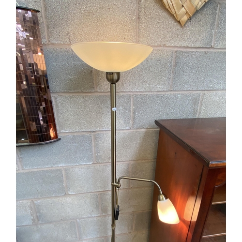 24 - A Lloytron L-896 brushed brass effect uplighter floor lamp - approx. 181cm high