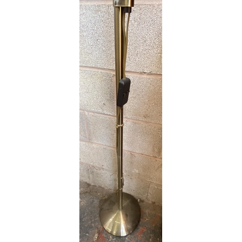 24 - A Lloytron L-896 brushed brass effect uplighter floor lamp - approx. 181cm high