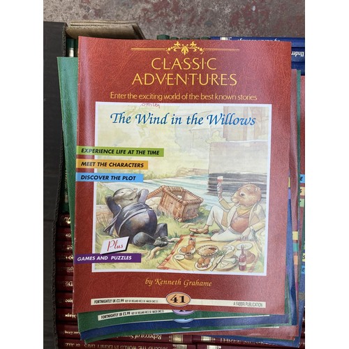 488 - A collection of Classic Adventures children's magazines and leather bound books