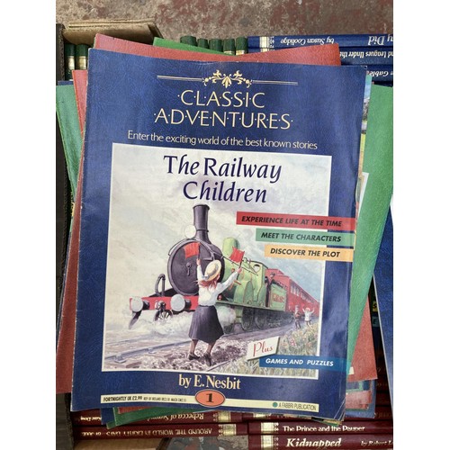 488 - A collection of Classic Adventures children's magazines and leather bound books