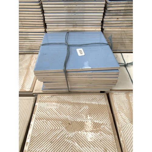 1052 - A collection of tiles containing 1m² Azure wall tiles 25x25cm, 5½m² blue wall tiles 15x15cm and 2m² ... 