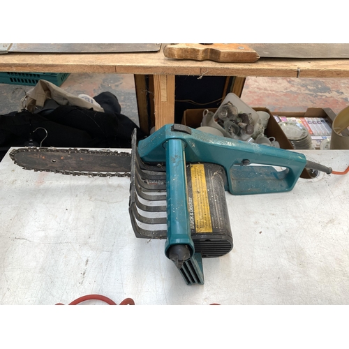 1060 - Two electric garden tools, one Husqvarna 600H hedge trimmer and one Black & Decker DN301 chainsaw