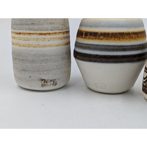 355 - Four Mary Rich studio pottery vases - largest approx. 10cm high