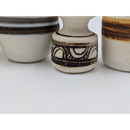 355 - Four Mary Rich studio pottery vases - largest approx. 10cm high