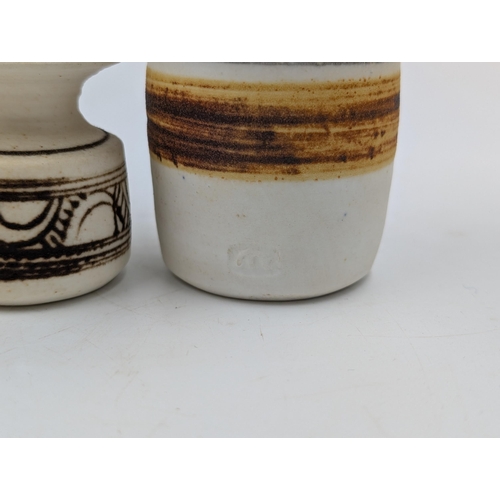 355 - Four Mary Rich studio pottery vases - largest approx. 10cm high