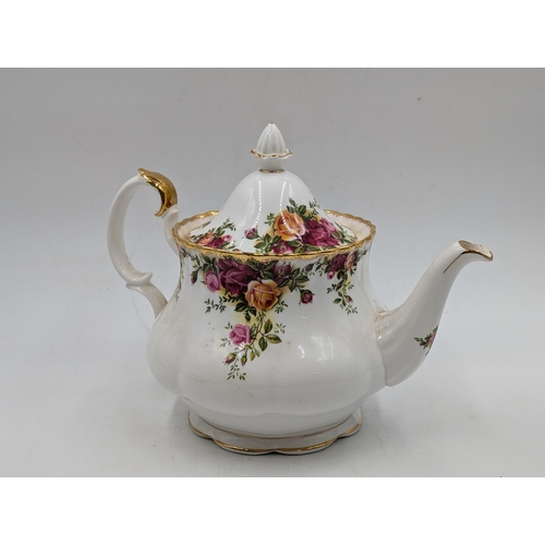 359 - A Royal Albert Old Country Roses teapot - approx. 19cm high