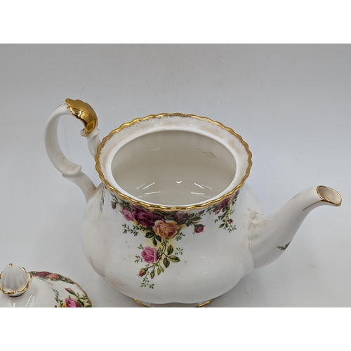 359 - A Royal Albert Old Country Roses teapot - approx. 19cm high