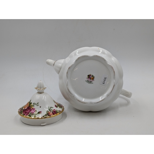 359 - A Royal Albert Old Country Roses teapot - approx. 19cm high