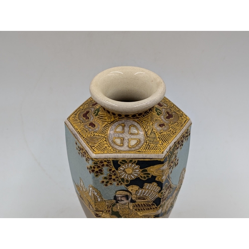 362 - Three Japanese Satsuma porcelain vases - largest approx. 18cm high