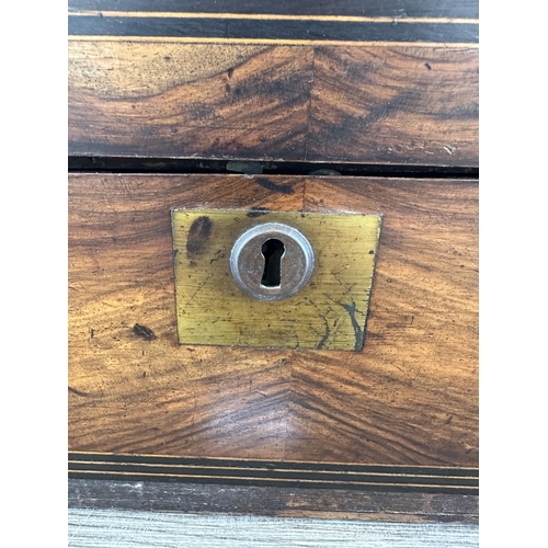 528 - A 19th century rosewood and brass writing slope