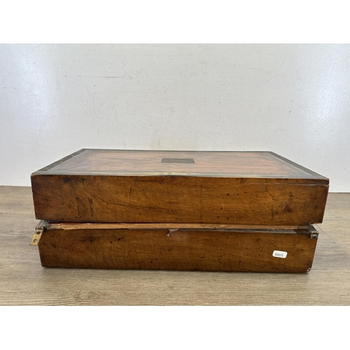 528 - A 19th century rosewood and brass writing slope