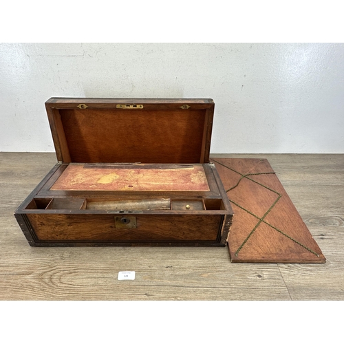 528 - A 19th century rosewood and brass writing slope