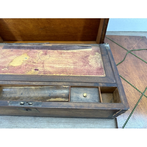 528 - A 19th century rosewood and brass writing slope