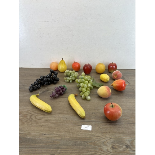 542 - A quantity of vintage artificial plastic fruit