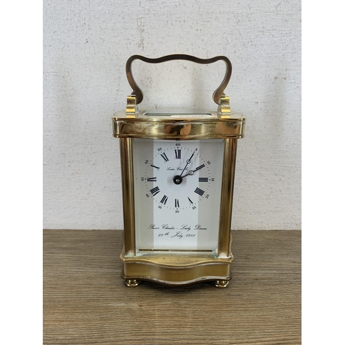 2153 - A London Clock Company No. 17 of 500 limited edition brass cased carriage clock to commemorate the w... 