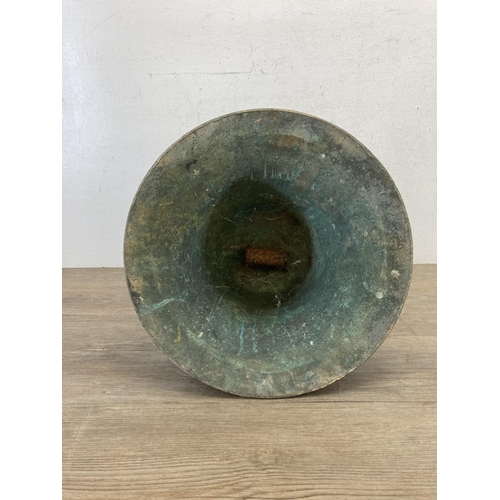 450 - A 19th century bronze church/estate bell - approx. 35cm high