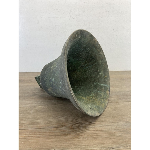 450 - A 19th century bronze church/estate bell - approx. 35cm high