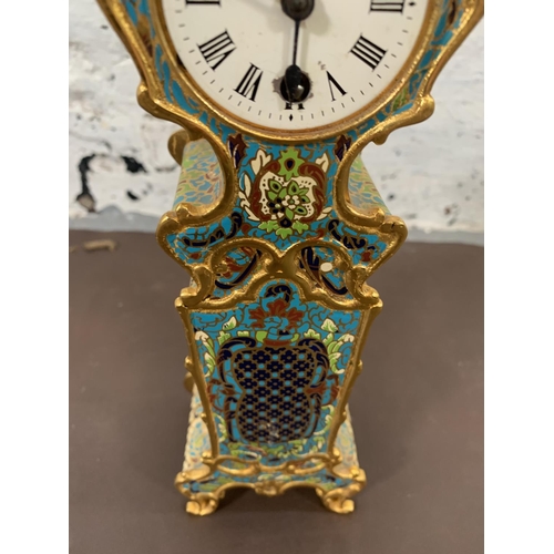 143 - Five various mantel clocks to include Bentima 8 day, French oak cased 8 day retailed by Finlaysons W... 