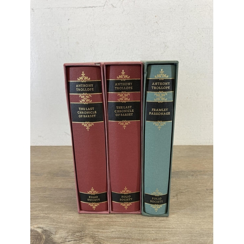 494 - Three The Folio Society editions of Anthony Trollope hardback books, two 1997 The Last Chronicle Of ... 