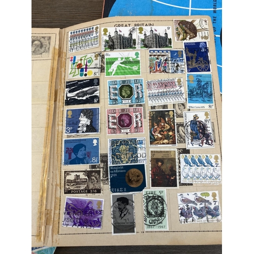 502 - Five stamp albums containing a collection of worldwide stamps