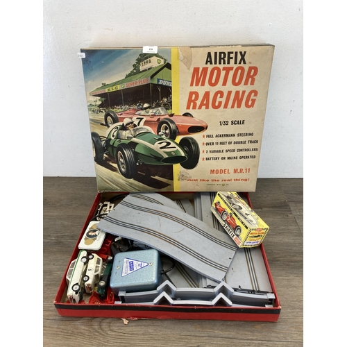 452 - A mid 20th century boxed Airfix Motor Racing Model M.R.11 1/32 scale slot car racing set