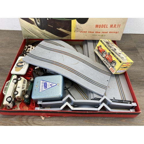 452 - A mid 20th century boxed Airfix Motor Racing Model M.R.11 1/32 scale slot car racing set