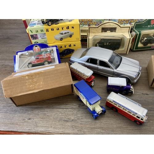 459 - A large collection of boxed diecast model vehicles to include Great British Buses London Transport R... 