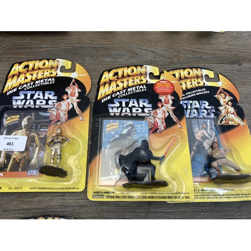 461 - Seven vintage cased Kenner Star Wars Action Masters diecast metal figurines to include one C-3P0, tw... 