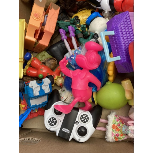 462 - Two boxes containing a large collection of vintage toys to include 1960s Thomas Dam Troll, Homer Sim... 