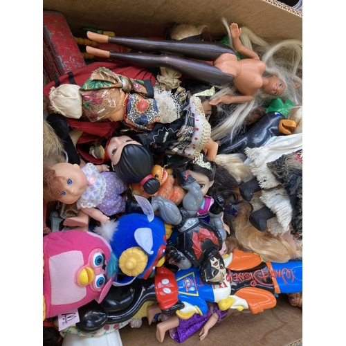 465 - A large collection of vintage dolls and toys to include McDonald's Furbies, Dinky Routemaster Double... 