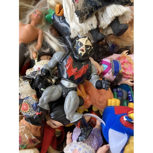 465 - A large collection of vintage dolls and toys to include McDonald's Furbies, Dinky Routemaster Double... 