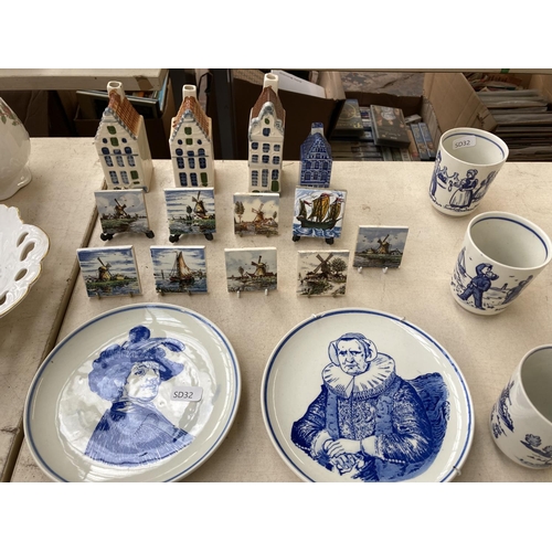 401 - A collection of Delfts Blauw pottery