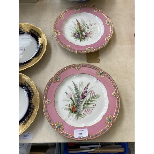 405 - A collection of ceramics to include two Worcester Royal Porcelain Works hand painted plates, five Ch... 