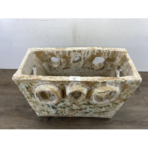 416 - A mid 20th century Ethel Spencer glazed planter - approx. 31cm high x 43cm wide x 20cm deep