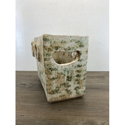 416 - A mid 20th century Ethel Spencer glazed planter - approx. 31cm high x 43cm wide x 20cm deep