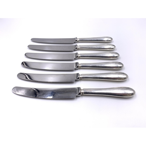 2130 - A set of twelve William Yates Ltd hallmarked Sheffield silver handled butter knives, dated 1985 - ap... 