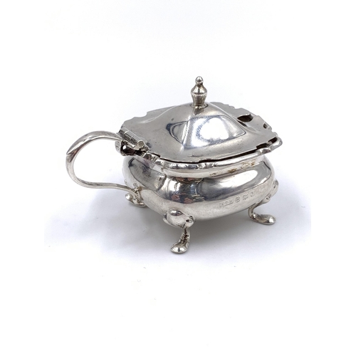 2140 - A George V E S Barnsley & Co (Edward Souter Barnsley) hallmarked Birmingham silver mustard pot, date... 