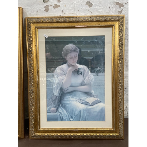 309 - Four gilt framed prints, two William Russell Flint, one Charles Edward Pervgini and one J. W. Waterh... 